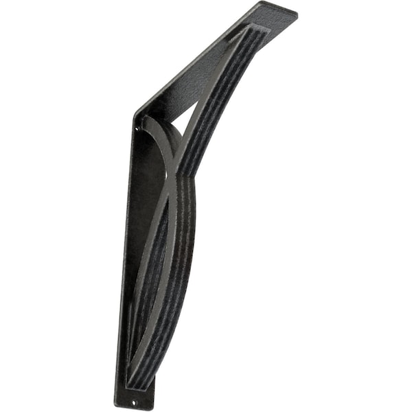 Ekena Millwork Miller Wrought Iron Bracket, (Triple center brace), Antiqued Pewter 2"W x 12"D x 15"H BKTM02X12X15TMIAPW - main